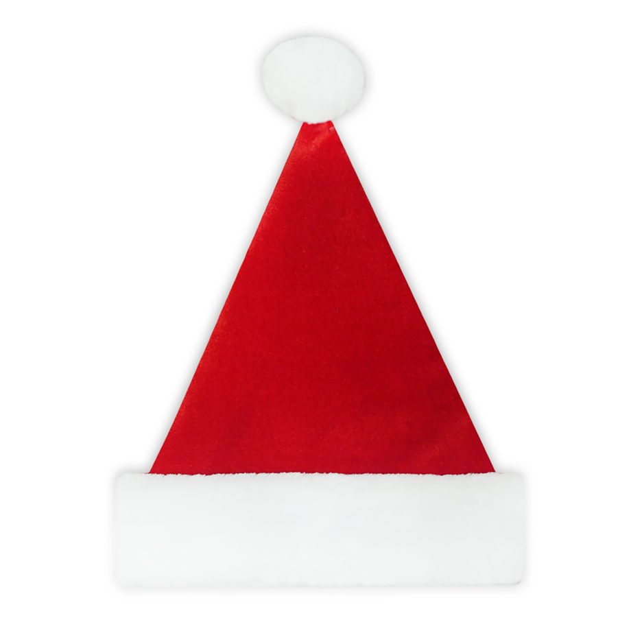 SANTA HAT 15" RED VELVET SANTA HAT WITH FAUX FUR BORDER (MEDIUM)