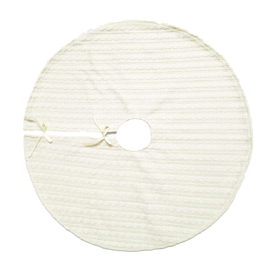 TREE SKIRT 46" IVORY FABRIC