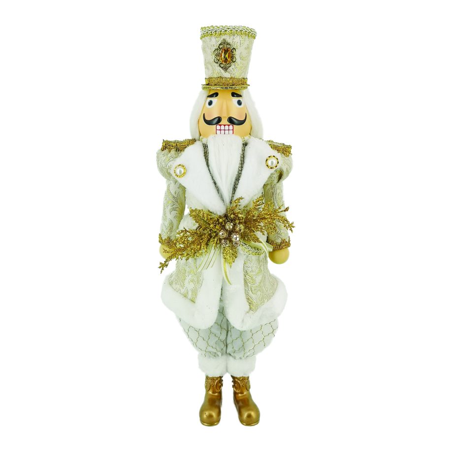 NUTCRACKER 24" STANDING IVORY/GOLD