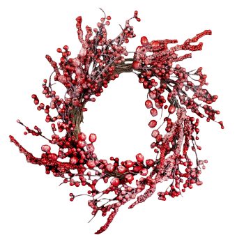 WREATH BERRY 24" RED MIXED BERRY FROSTED