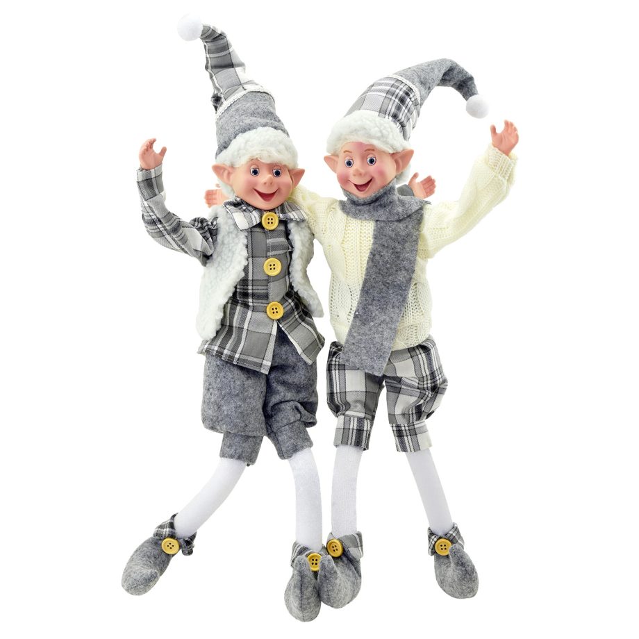 POSABLE ELF BOY 18" GRAY/IVORY 2 ASSTD.