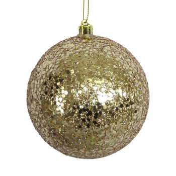 BALL GLITTER 100MM CHAMPAGNE GOLD