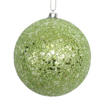 BALL GLITTER 100MM SAGE GREEN
