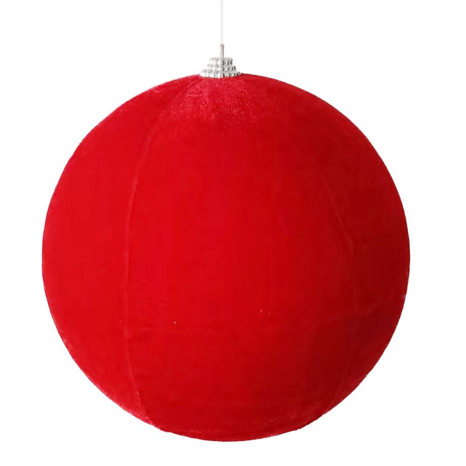 BALL FABRIC VELVET 6" RED