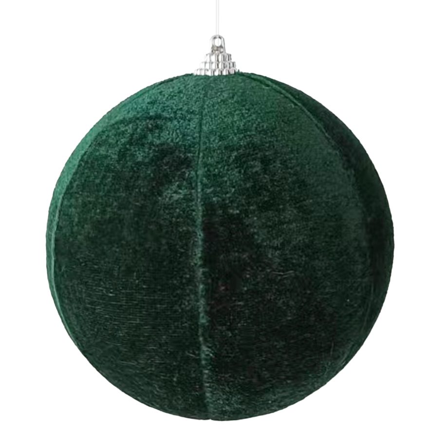 BALL FABRIC VELVET 4.5" DARK GREEN