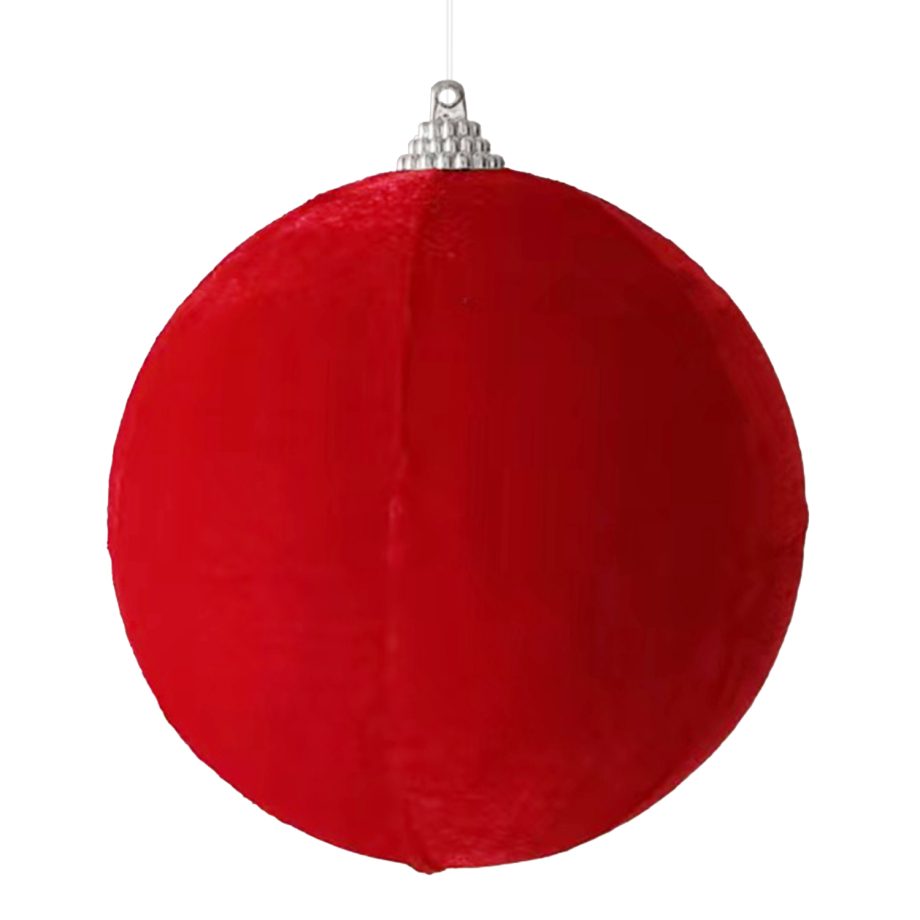BALL FABRIC VELVET 4" RED