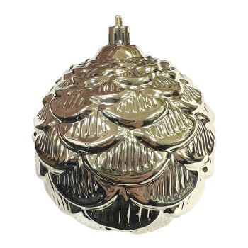 BALL PINECONE  LOOK 100MM SHINY GOLD