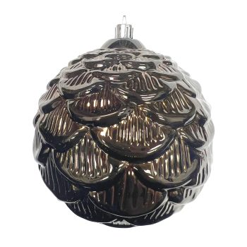 BALL PINECONE LOOK 100MM SHINY CHOCOLATE