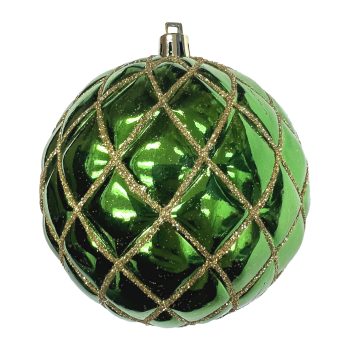 BALL DIAMOND PT. 100MM SHINY GREEN W/ GOLD GLTR.