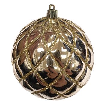 BALL DIAMOND PT. 100MM SHINY ROSE GOLD W/ RG. GLTR.
