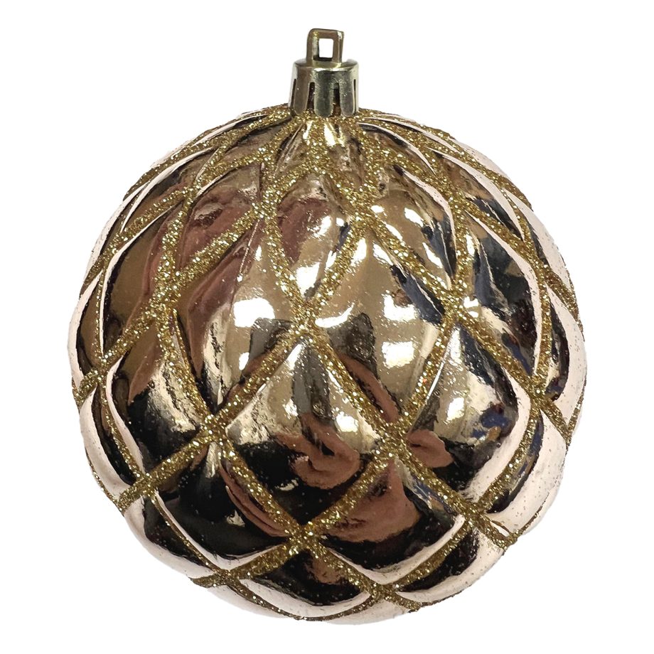 BALL DIAMOND PT. 100MM SHINY ROSE GOLD W/ RG. GLTR.