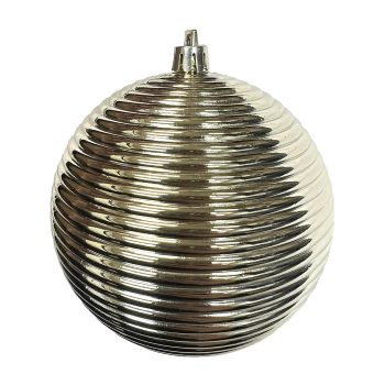 BALL RIBBED 100MM SHINY GOLD