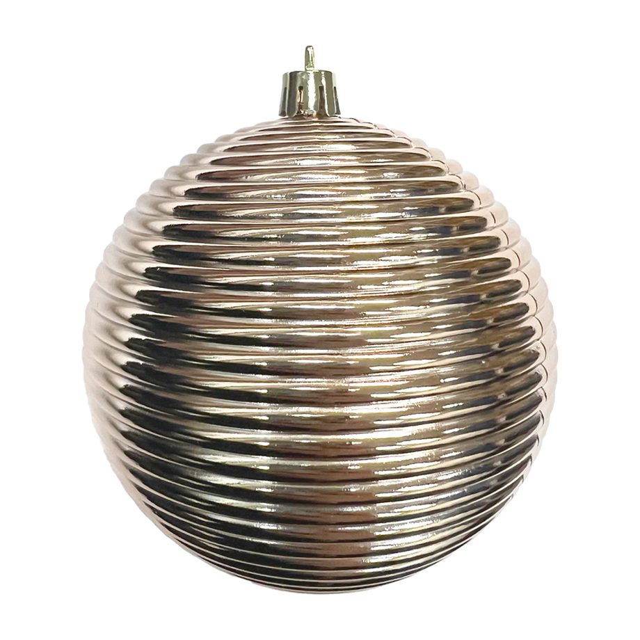 BALL RIBBED 100MM SHINY ROSE GOLD