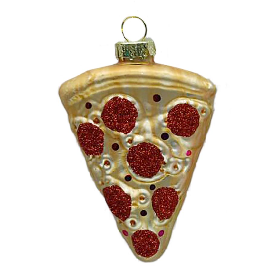 ORN GLASS - PIZZA SLICE 4" MULTI
