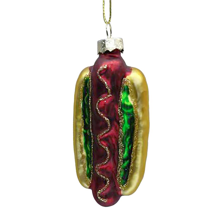 ORN GLASS - HOTDOG 4" MULTI