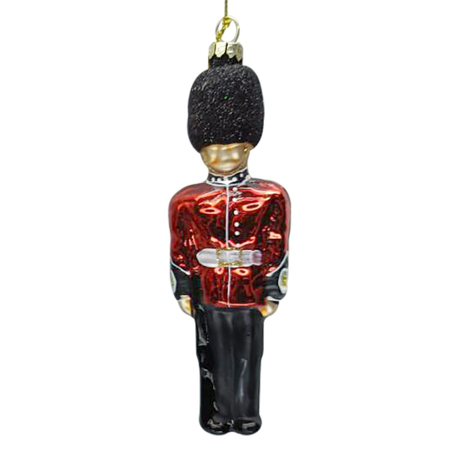 ORN GLASS - NUTCRACKER 5" RED/BLACK