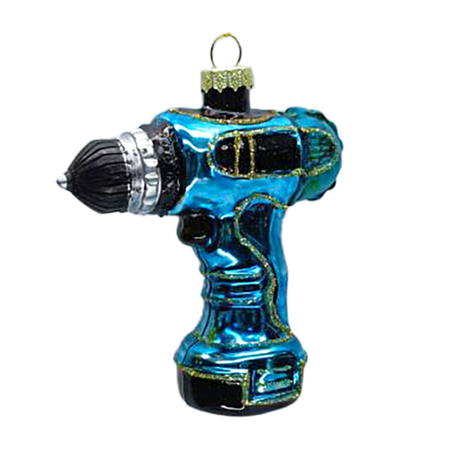 ORN GLASS - ELECTRIC DRILL 3.5" BLUE/BLACK