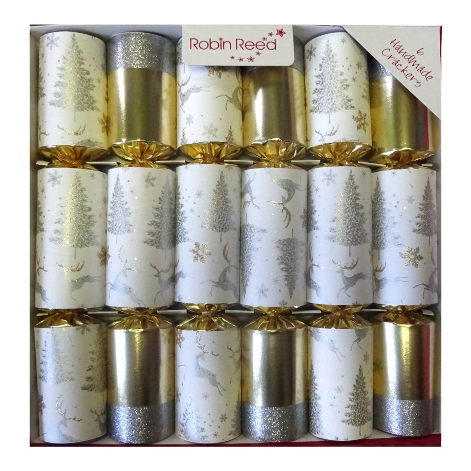 CHRISTMAS CRACKER PREMIUM 6PCX12" TREES & REINDEER W/ PICCADILLY GIFT INSIDE