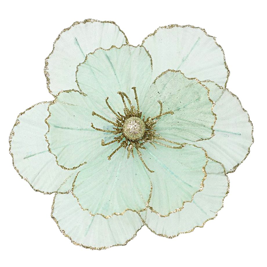 MAGNOLIA HEAD GREEN MINT 10.5" SHEER W/ CLIP