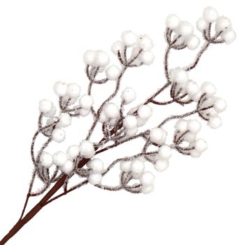 SPRAY BERRY 27.5" WHITE CLUSTER/ FROSTED