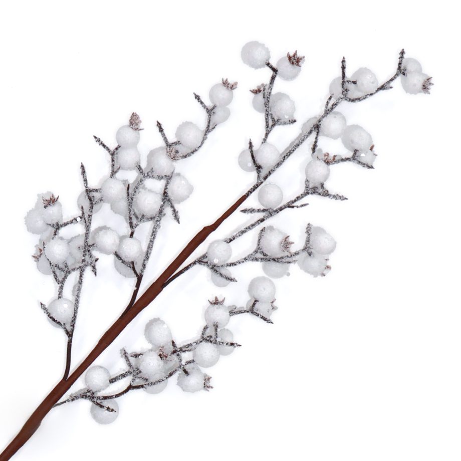 SPRAY BERRY 27.5" WHITE FROSTED