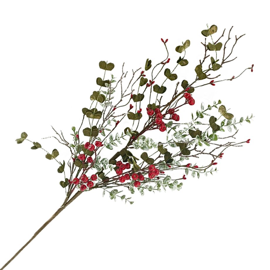 SPRAY LEAVES 33" RED BERRIES W/ MIXED LEAVES