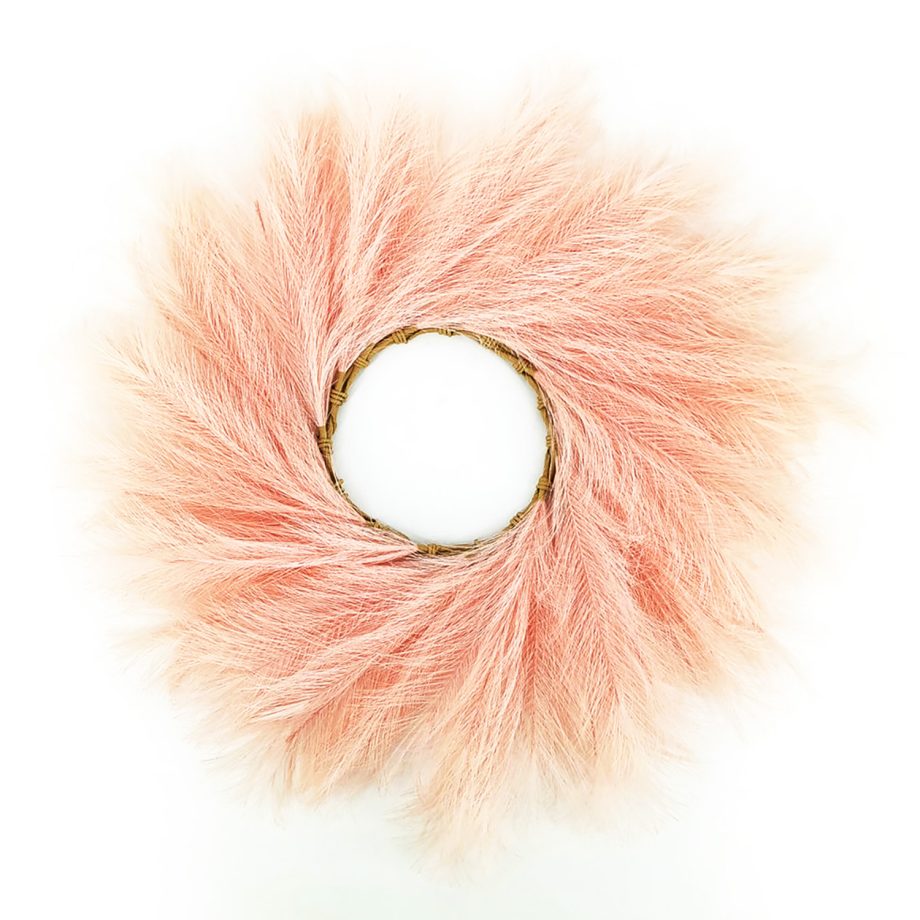 WREATH PAMPAS GRASS 24" PINK