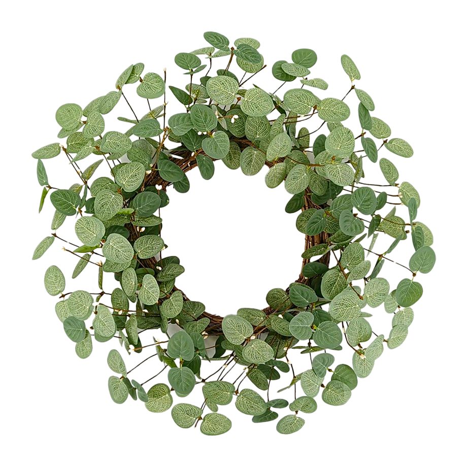 WREATH MIXED LEAVES 22" W/ EUCALYPTUS
