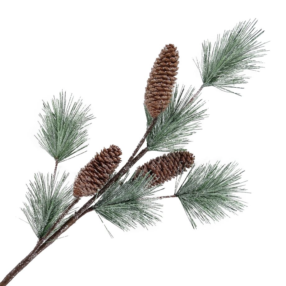 SPRAY PINE FROSTED 31.5" NEEDLE PINE W/ CONES