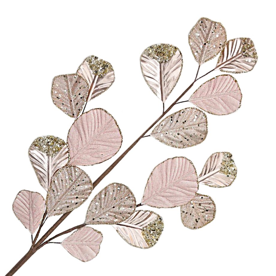 SPRAY LEAVES MAGNOLIA W/ BERRIES  24" DEEP RED VELVET W/ FROSTED BERRIES