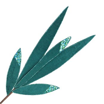 SPRAY LEAVES MAGNOLIA 24" CHAMPAGNE  GLITTER /METALLIC