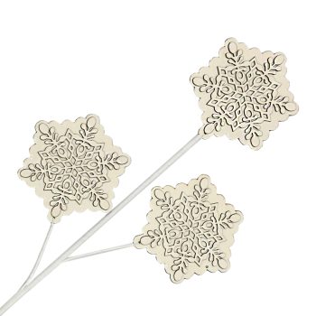 SPRAY LEAVES MAGNOLIA 24" SILVER/ ICE GLITTER METALLIC