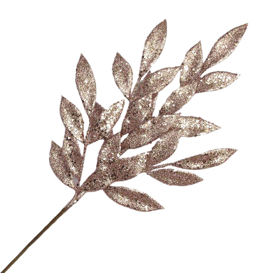 SPRAY LEAVES BAY 22" ROSE GOLD GLITTER