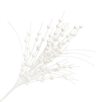 SPRAY BERRY 25" WHITE GLITTER