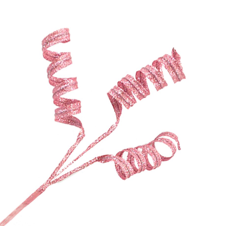 SPRAY CURL RIBBON 17" X 3 ROSE GOLD GLITTER