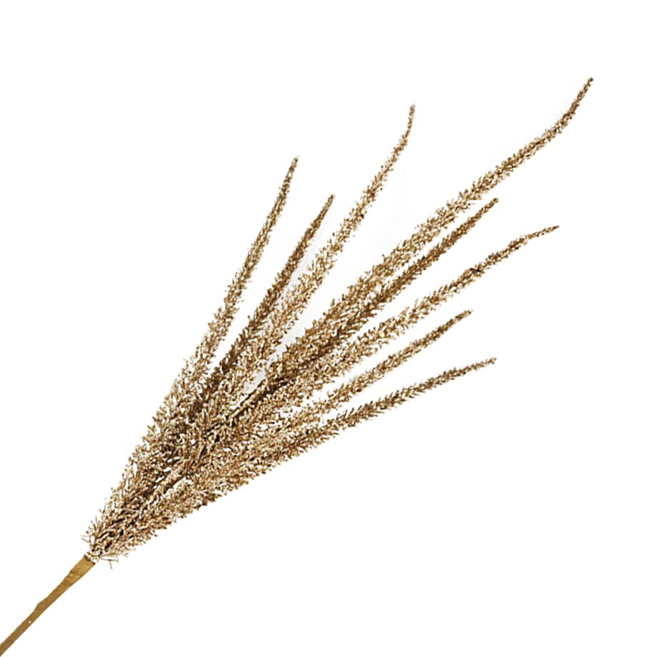 SPRAY FERN LEAVES 29.5" CHAMPAGNE GLITTER
