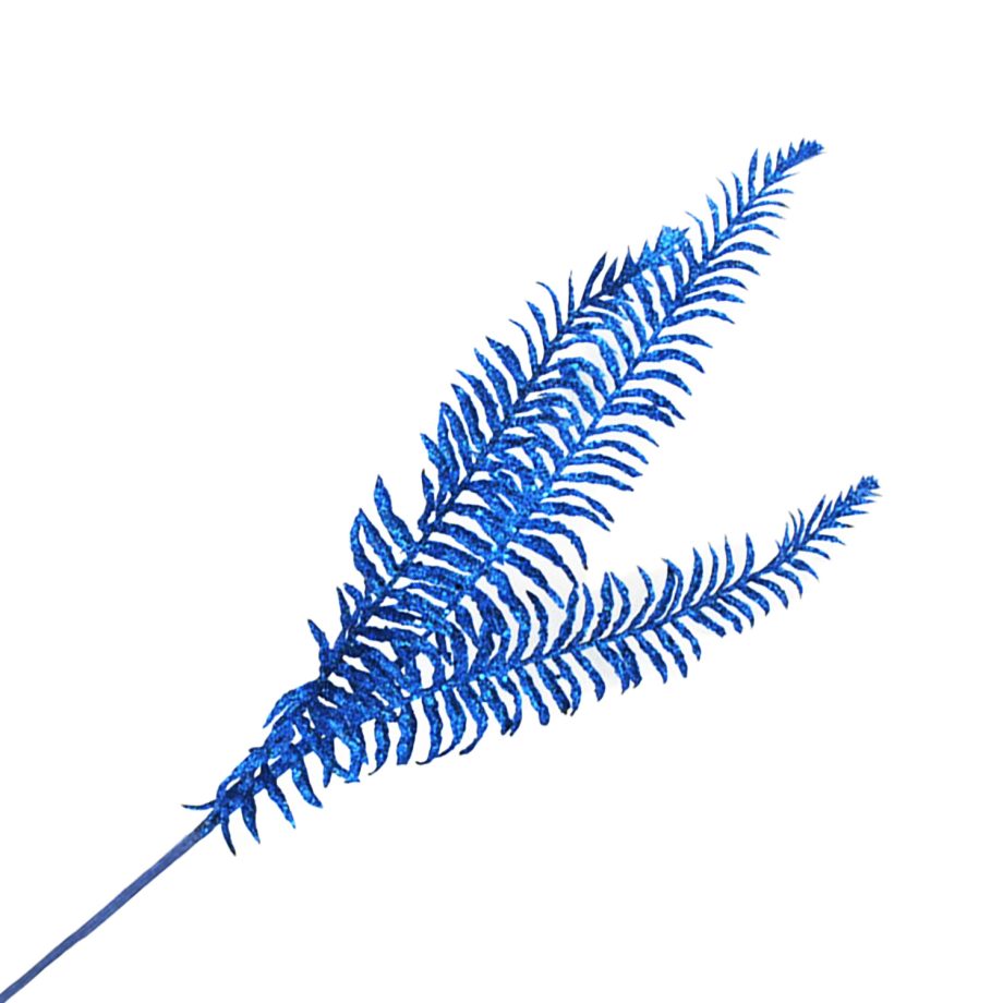 SPRAY GLITTER 3 X FERN LEAF 29.5" BLUE