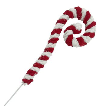 SPRAY CANDY CANE 27" RED/WHITE FABRIC