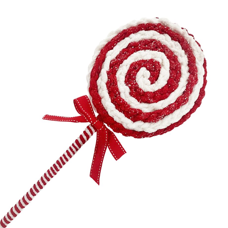 SPRAY CANDY CANE SWIRL CANDY 21.5" RED/WHITE FABRIC