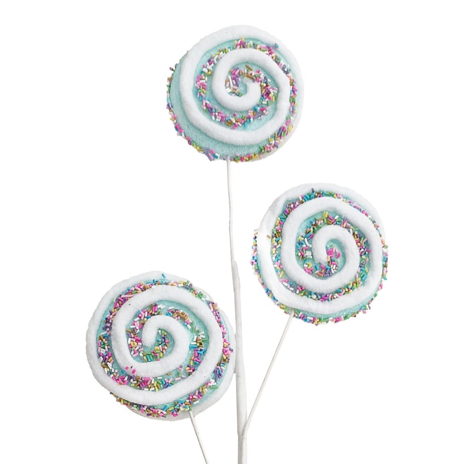 SPRAY CANDY SWIRL 24" BLUE W/ MUTLI  SPRINKLES, GLITTER