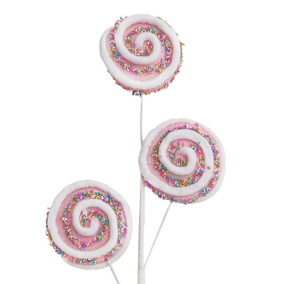 SPRAY CANDY SWIRL 24" PINK W/ MULTI SPRINKLES, GLITTER