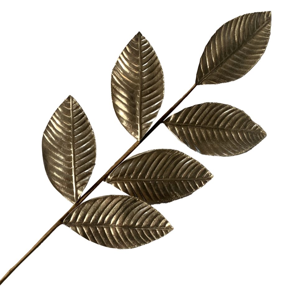 SPRAY LEAVES EMBOSSED 28" GOLD / METALIC