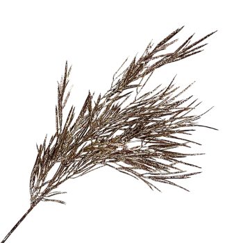 SPRAY GRASS LEAVES 27" COPPER GLITTER