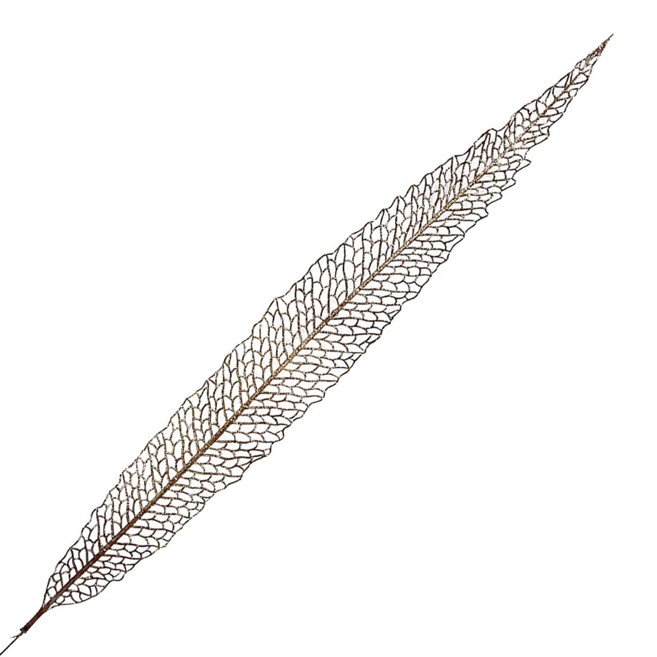 STEM LEAF ELONGATED HOLLOW 40" COPPER GLITTER