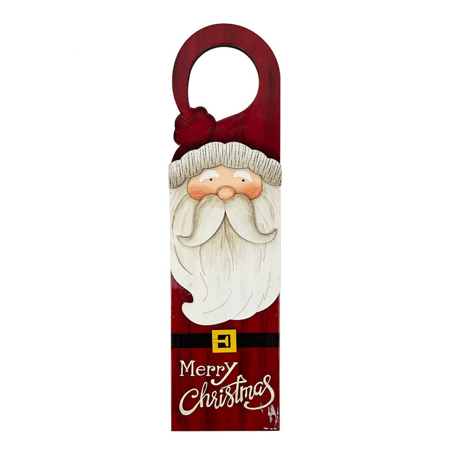 WOODEN WALL/DOOR  DECOR SANTA 16" W/"MERRY CHRISTMAS"