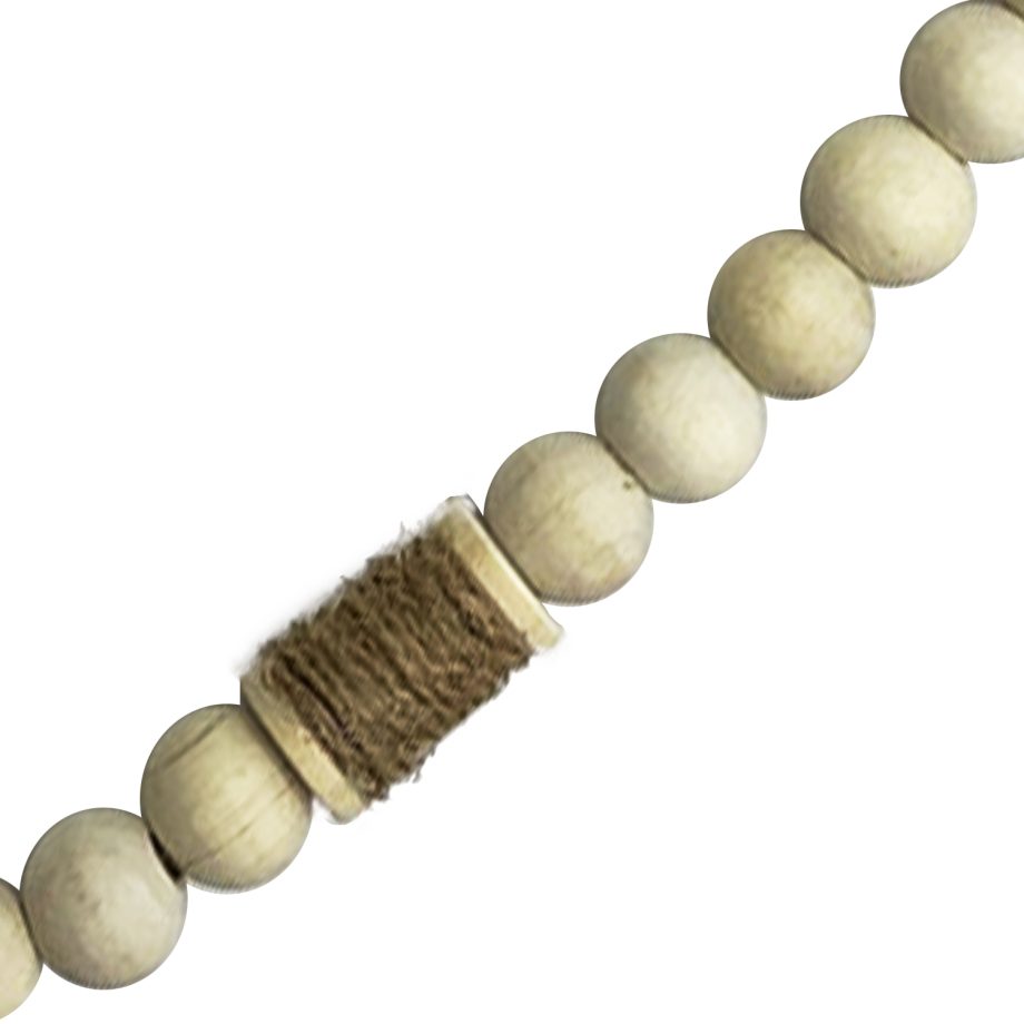 GARLAND WOODEN BEADS 72" CREAM/NATURAL