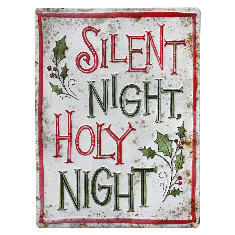 WALL DECOR METAL 10"X14" RUSTIC/VINTAGE "SILENT NIGHT"