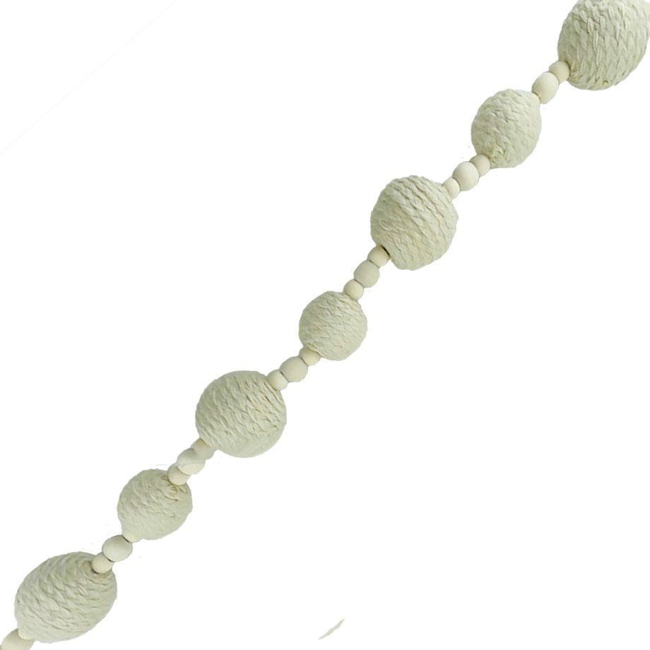 GARLAND ROPE BALLS/BEADS 50" NATURAL