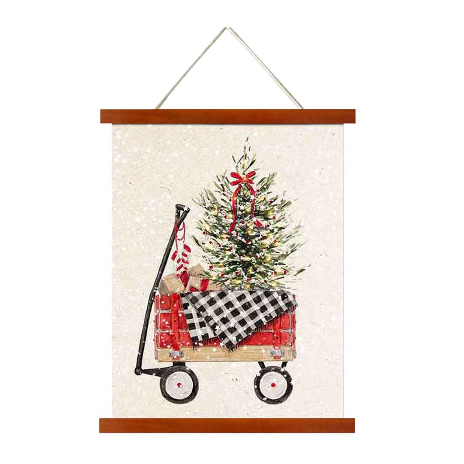 WALL SCROLL WAGON W/ TREE 12"x15.5"