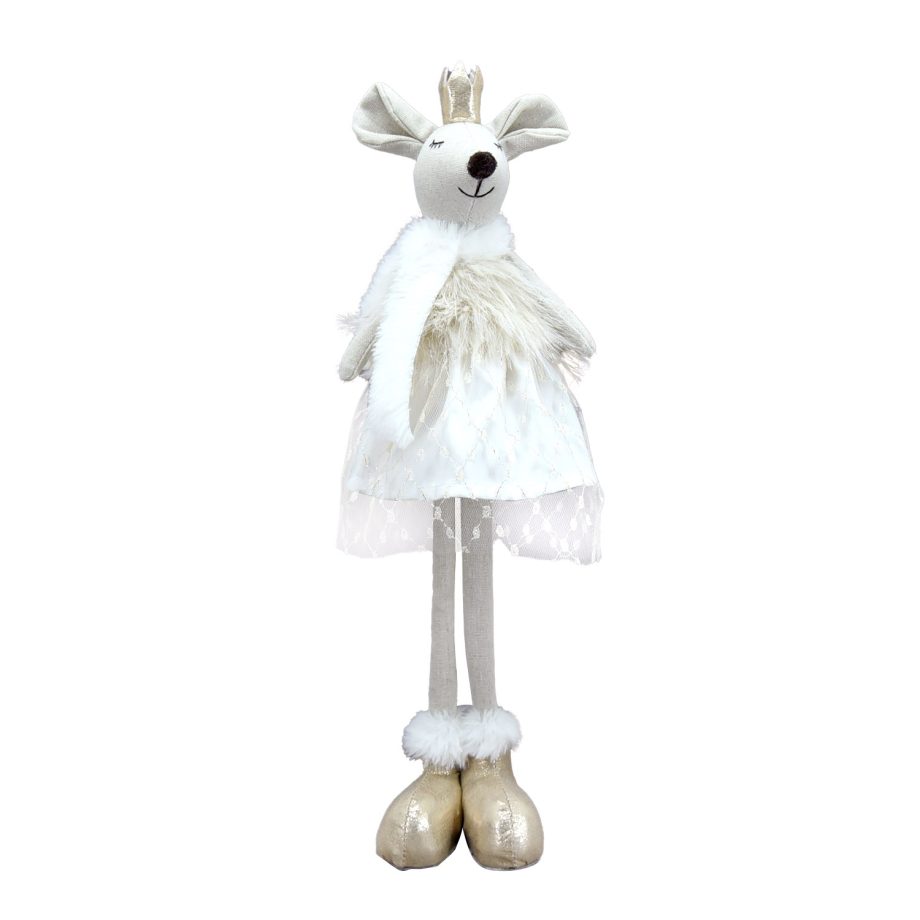 MOUSE PLUSH STANDING GIRL 16" IVORY